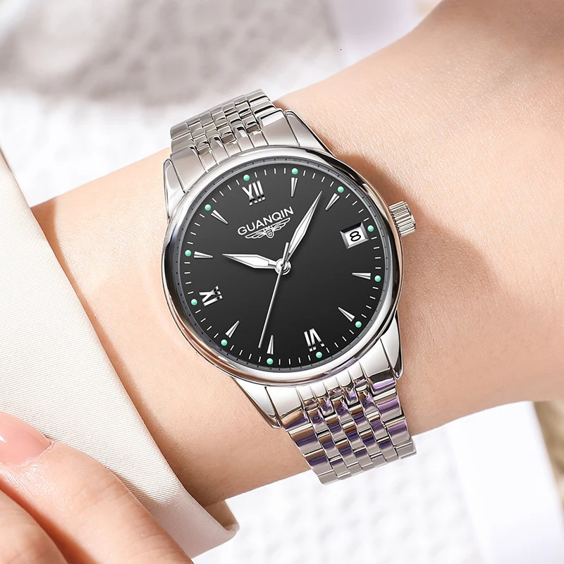 GUANQIN Watch for Woman Automatic Watch Stainless Steel Elegant simple Luminous Waterproof Womens Watches for Gift 250807