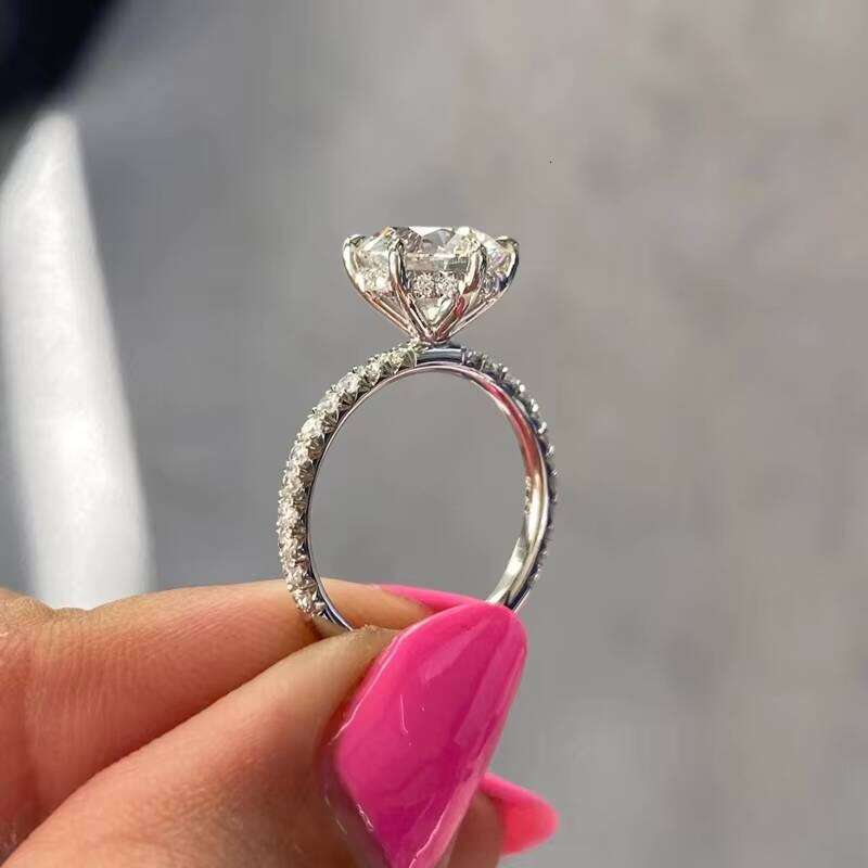 Xingguang Jewelry White Gold Ring 2.5ct 14k Round Cut Moissanite Dia Wedding Rings