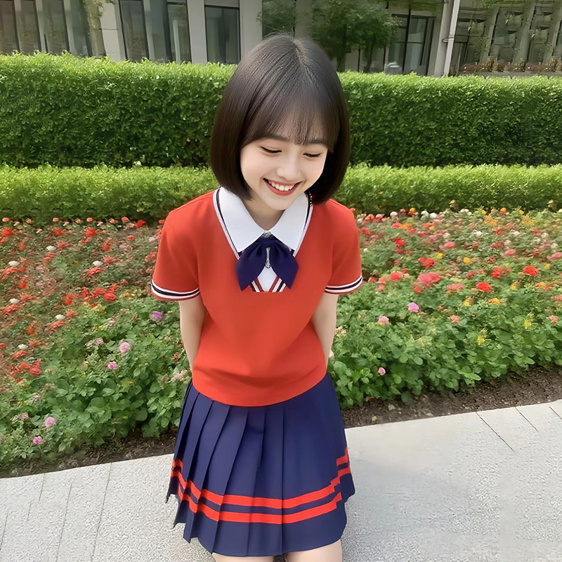 Summer New Design Customization Kindergarten Primary School Children Polo Shirt Uniform Clothing Men's and Women's Skirts School Uniform