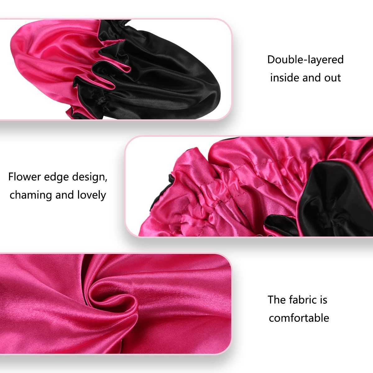 1Pc Double-Layered Minimalist Hair Bonnet Satin Bonnet Sleep Caps Can Be Worn on Both Sides Versatile Cap for Men/Women Z250808