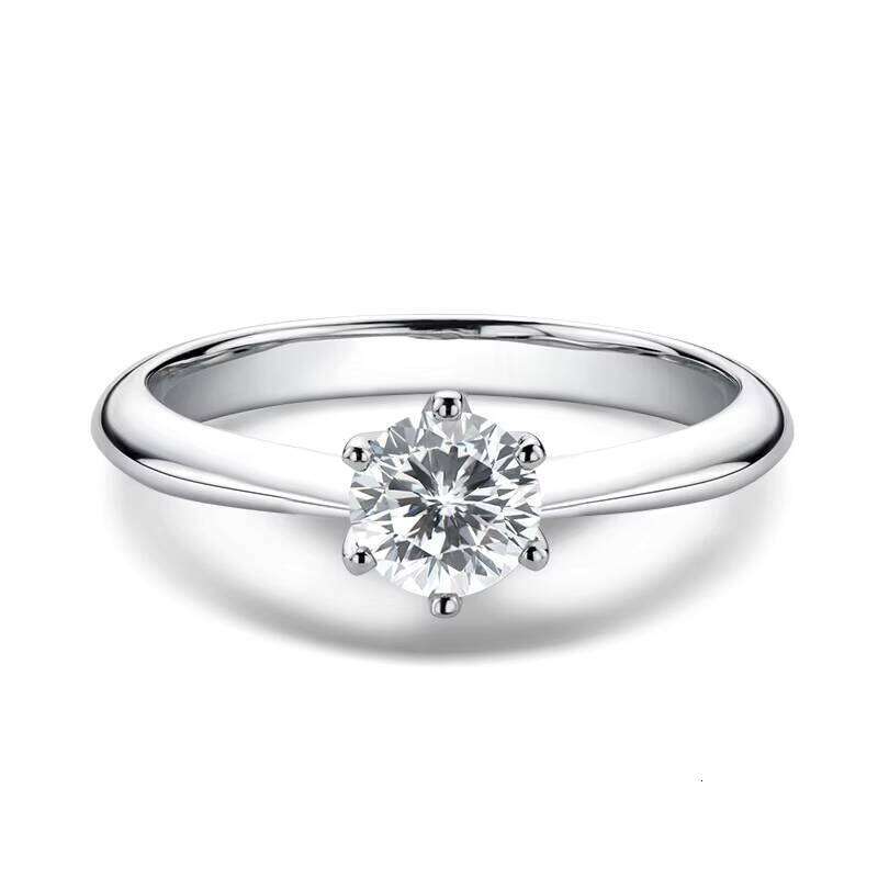 XINGGUANG Jewelry 0.5CT Engagement Round Shape Sterling Sier Moissanite Dia Wedding Ring