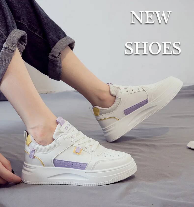 Women's Small White Summer New Soft Non-slip Comfortable Sports Heightened Thick Bottom Leisure Board Shoes ddmysaturn