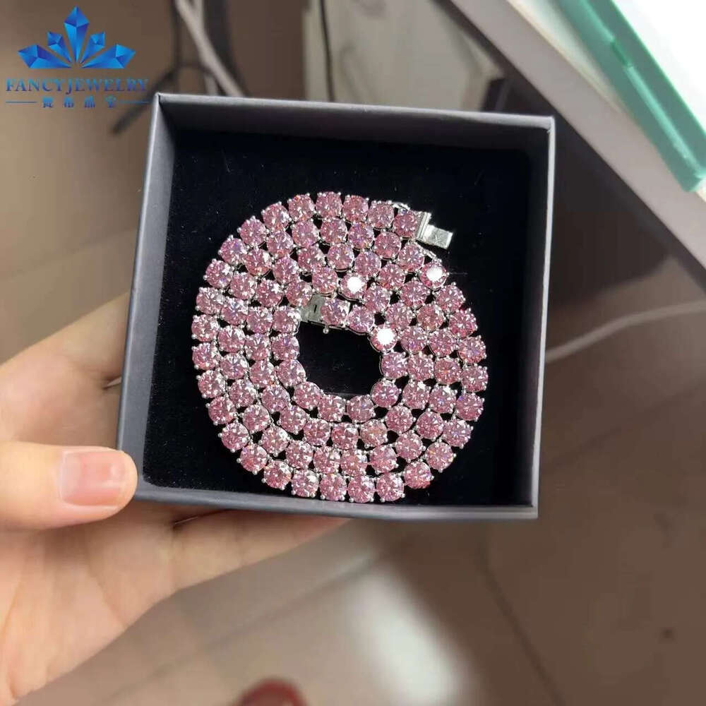 2mm 3mm 4mm 6.5mm Sterling Sier Gold Plated Men Necklace Iced Out Jewelry Dia Moissanite Tennis Link Chain