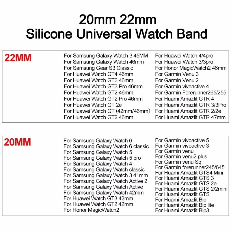 20mm 22mm Strap For Galaxy watch 645 proclassicgear s3active 2 Sport Silicone Magnetic Buckle GT 2e 3 band 250805