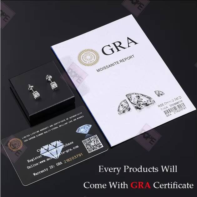 Bling Moissanite Earrings Triple Color 925 Silver Iced Out Cluster Halo VVS Moissanite Stud Earring