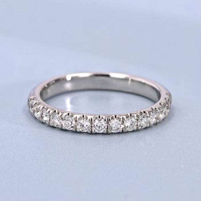 2CT Dia Moissanite Set VVS Round Solitaire Ring with Hidden Halo Engagement Rings