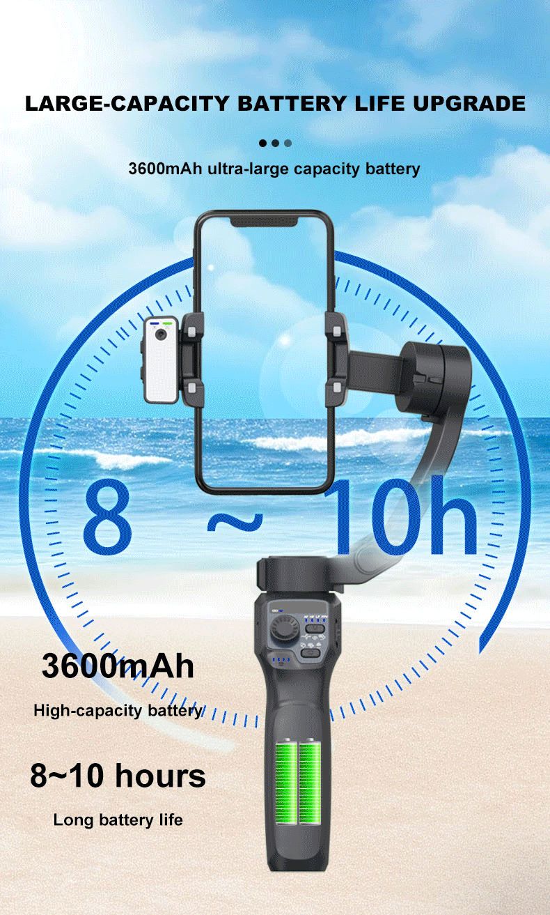 Gimbal Stabilizer for Smartphone Portable Foldable 3-Axis Phone Gimbal for Android & iPhone with Tripod Fill Light Face and Object AI Tracking for Vlo
