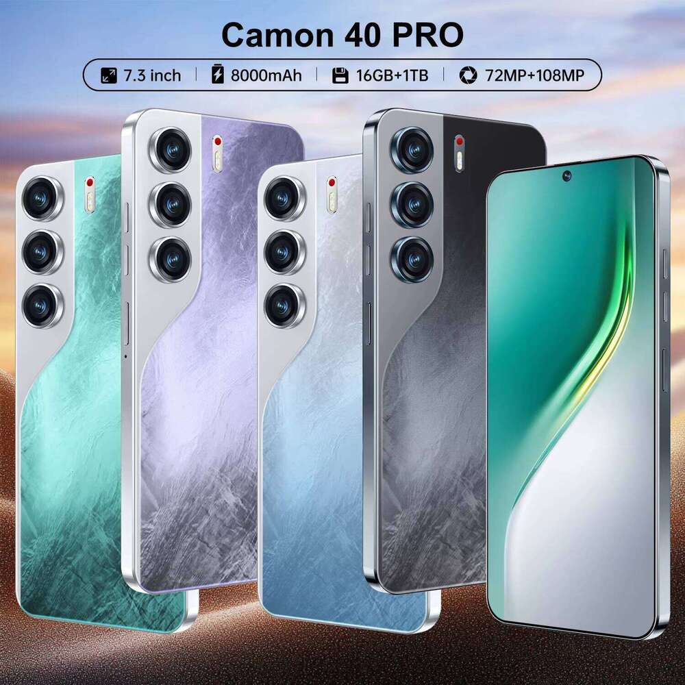 High-quality Camon 40 Pro smartphone with 7.3inch HD screen 16GB + 1TB unlocked Android 14 108MP camera phone