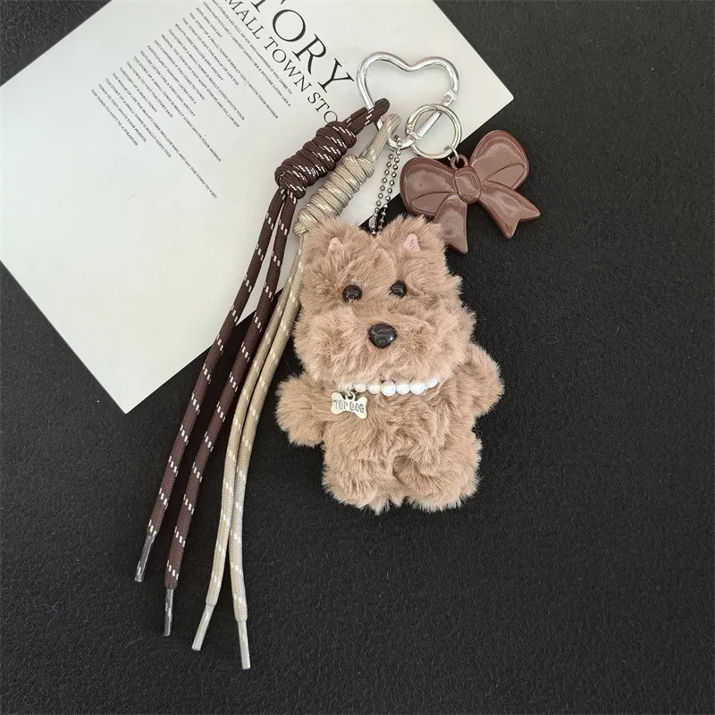 Cute Scribbled Puppy Bag Pendant Fashionable Plush Doll Car Keychain Love Hanging Parts Accessories 250801
