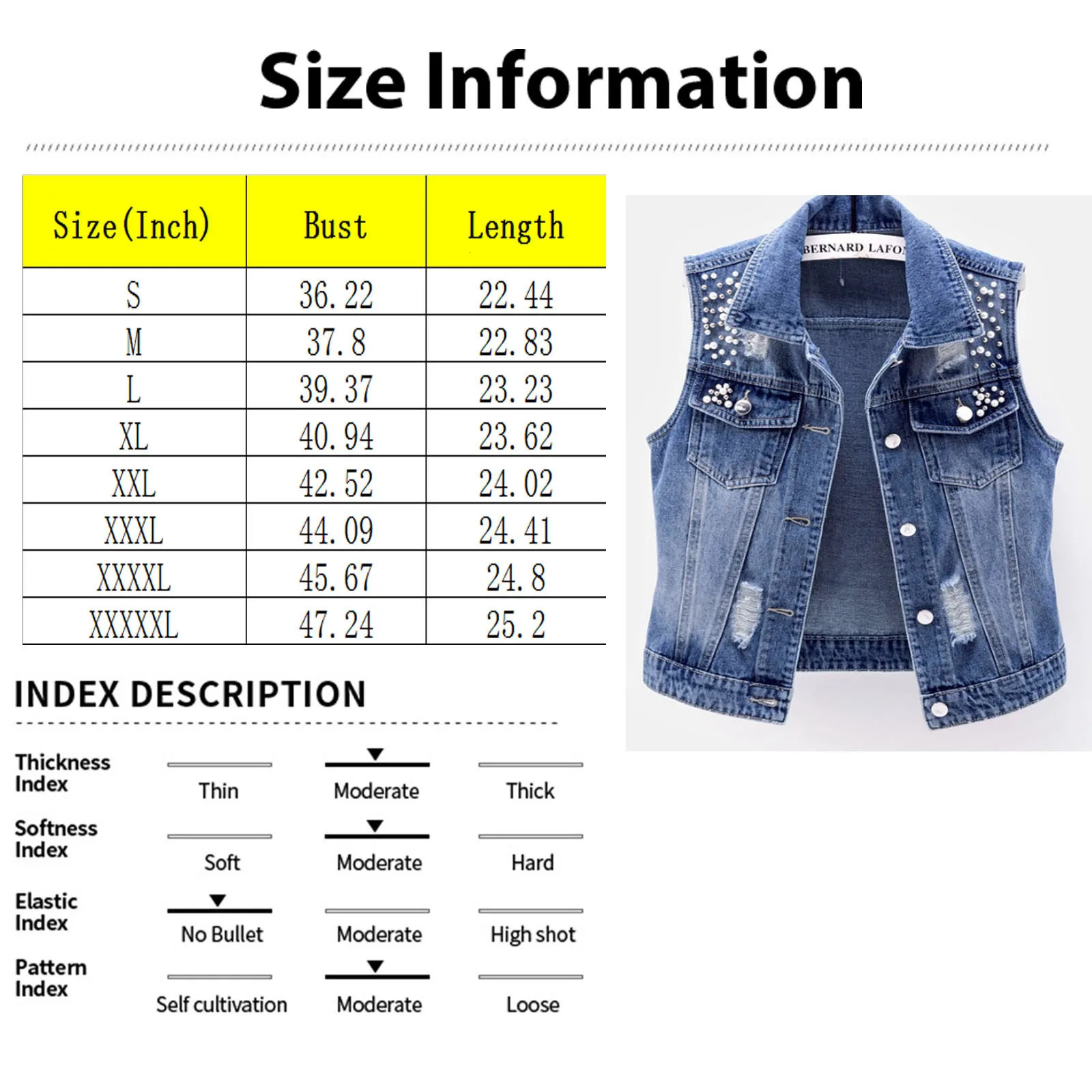 Women Lapel Jacket Vintage Denim Vest Loose Fit Bead Decor Single-breasted Hop Streetwear for Ladies Fall/spring Waistcoat 250804