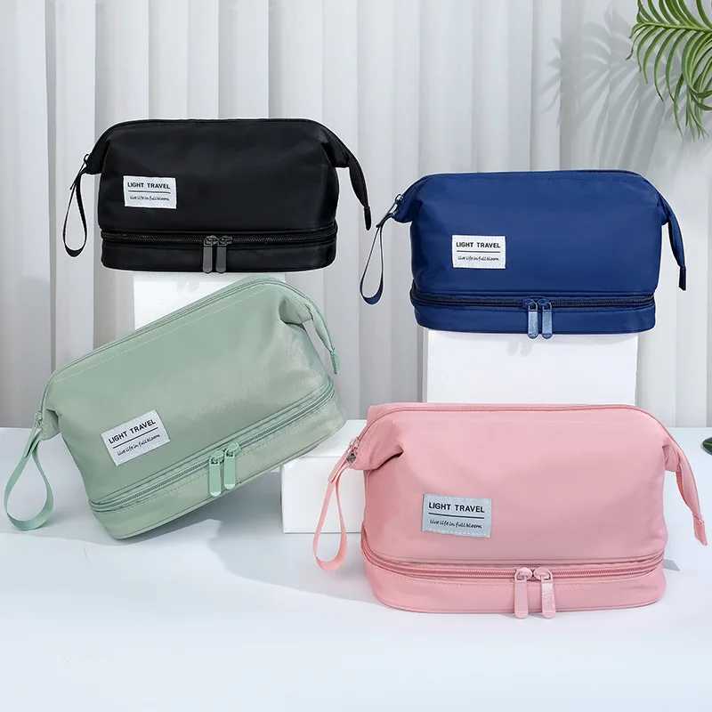 Travel Portable Cosmetic B Bag Large Capacity Double Layer Waterproof Makeup Pouch Waterproof Storage Bag Toiletries Organizer Y250808