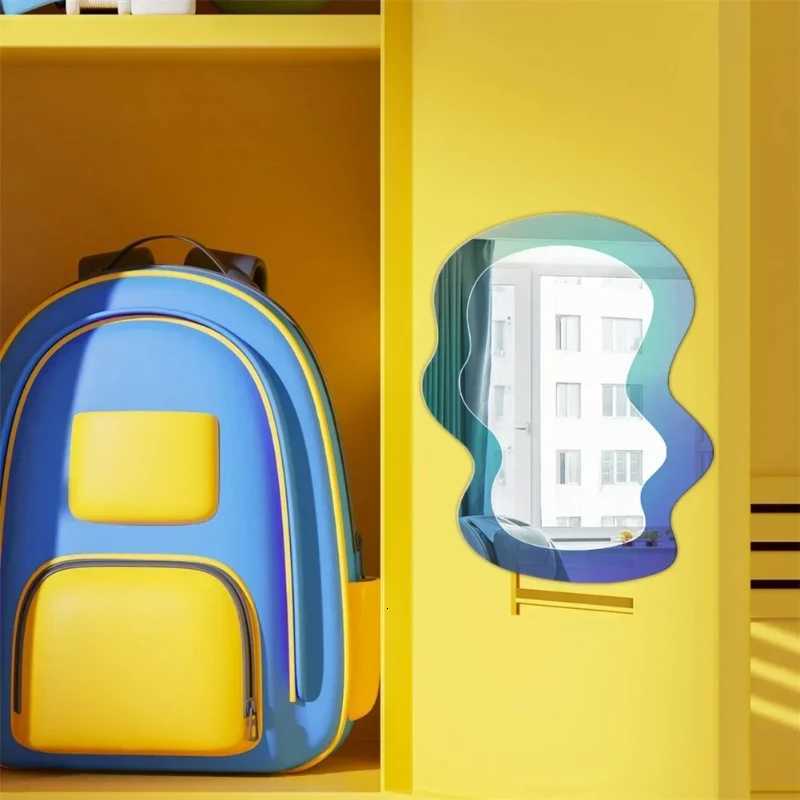 1pcs Magnetic Locker Mirror School Bathroom Refrigerator Cabinet Decoration Mirrors Creative Geometric Pattern Makeup Mirror Z250807