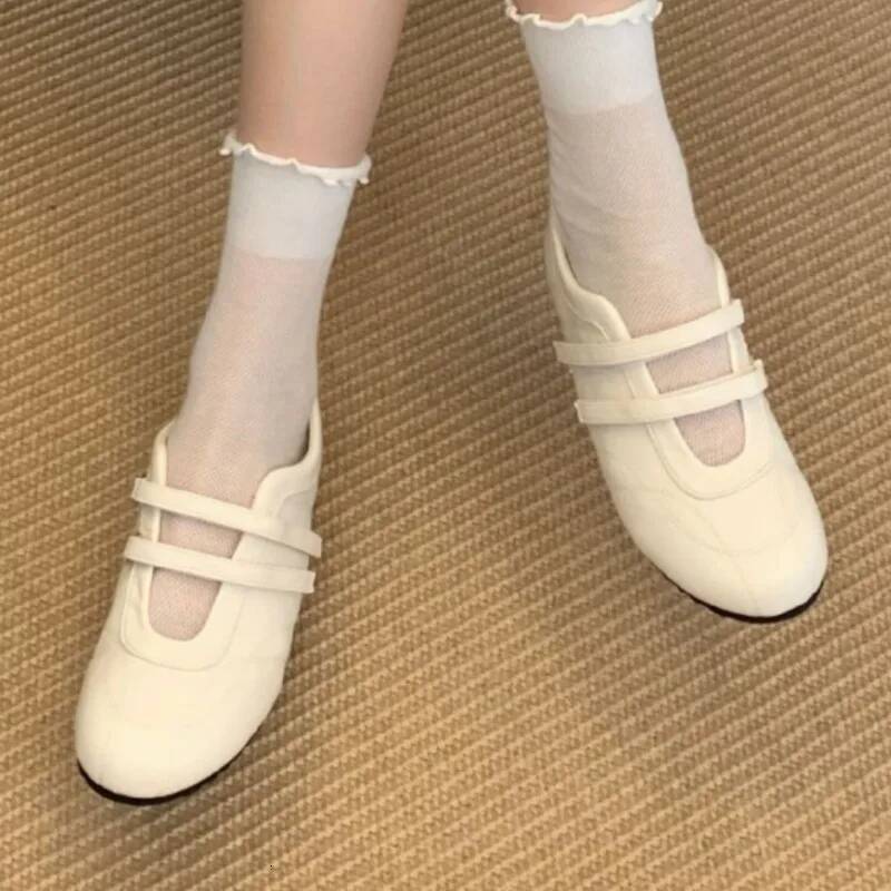 Brand Casual Ballet Flats Round Toe Elegant Dress Ladies Shallow Comfort Designer Mary Jane Shoes Women ddmysaturn