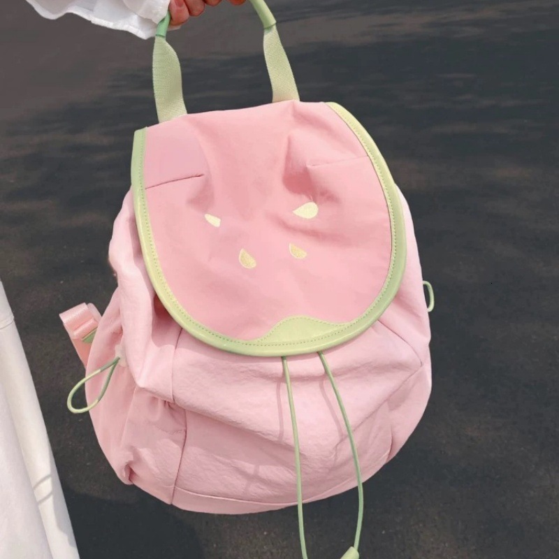 trend 2025 Autumn New Women s Backpack New Women s Dopamine Pomegranate Color Block Mini Backpack New Cute Book Bag Autumn New Designer Backpack