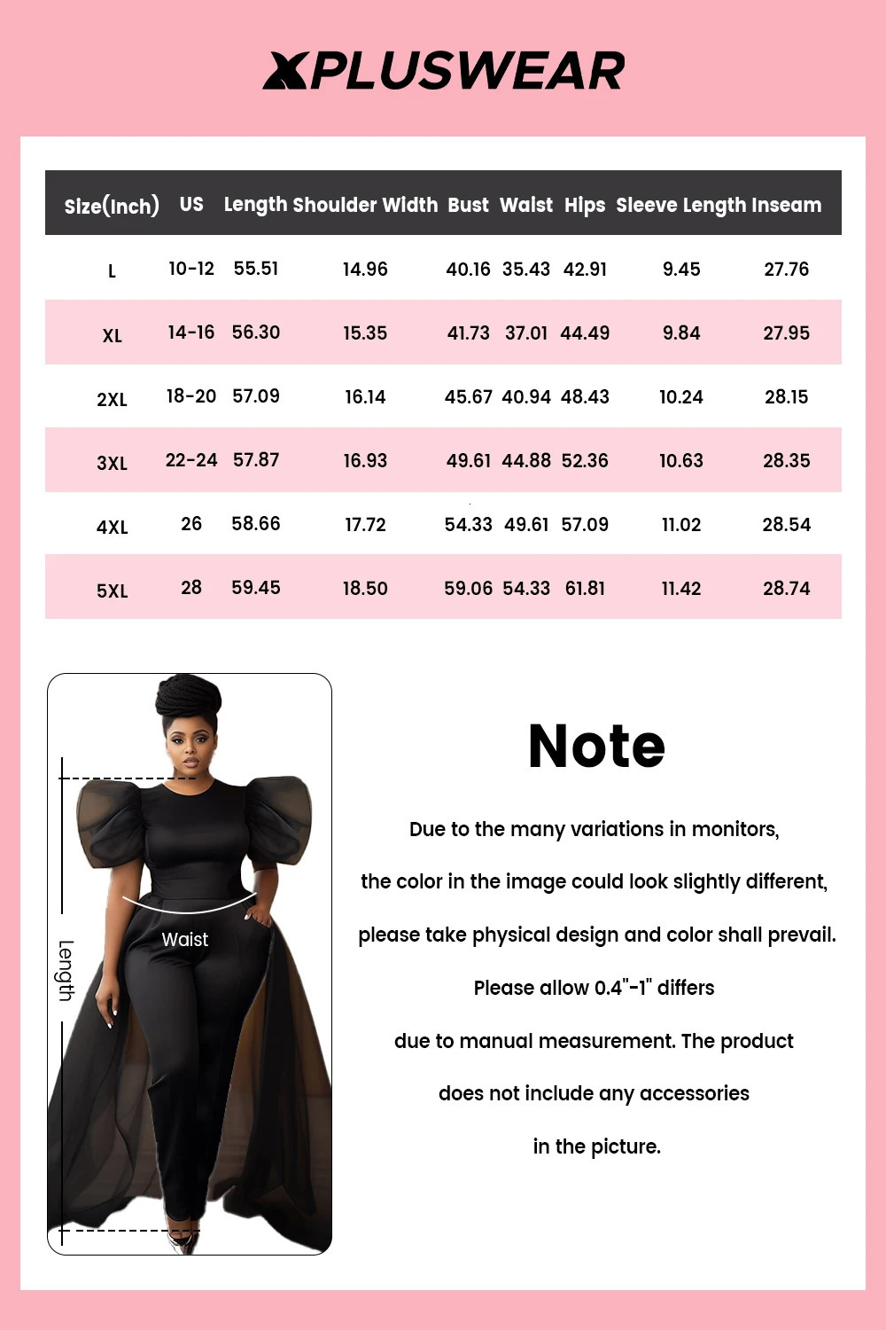 Plus Size Formal Black Round Neck Puff Sleeve Short Detachable Overskirt Pocket Tulle Jumpsuits 250807