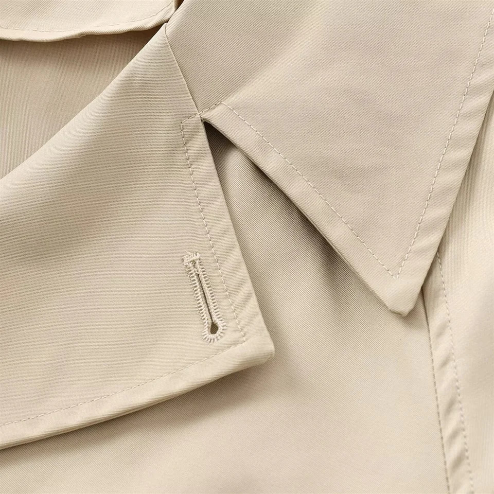 TRAF Autumn Product Womens Fashion Casual Suit Collar Windbreaker Style Long Sleeve Double breasted Jacket Short Coat 250728