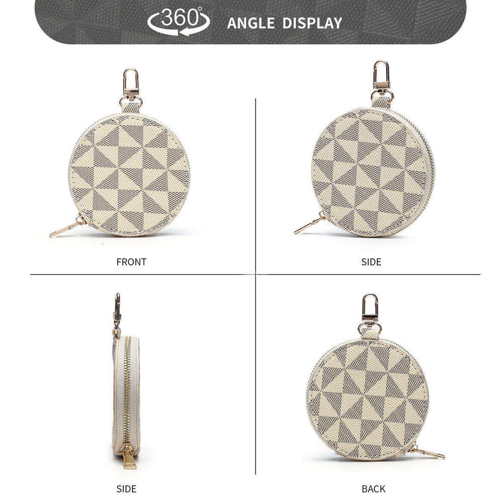 Lacel Urwebin Round Geometric - Patterned Coin Purse: Compact & Stylish Keychain Pouch for Small Essentials
