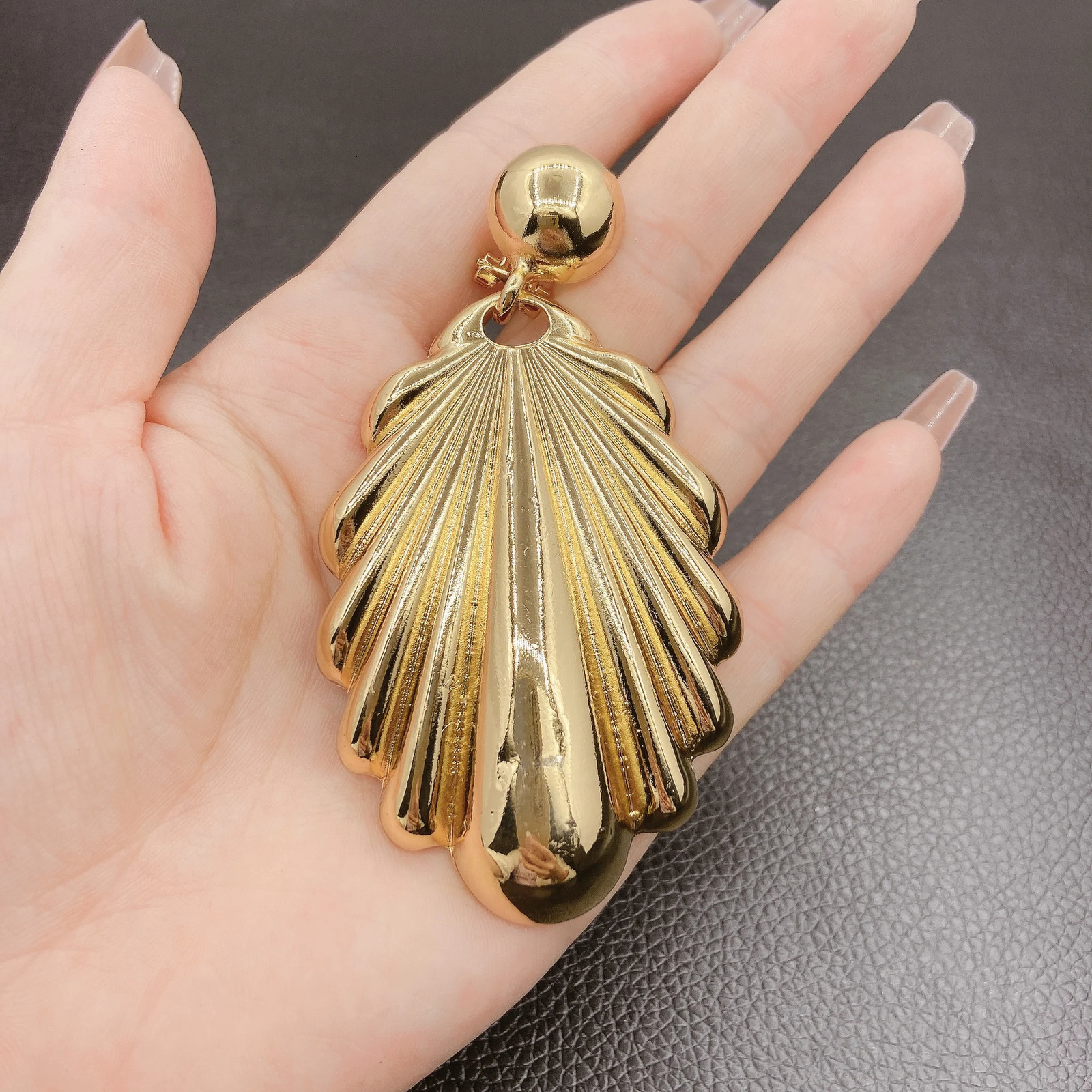 Womens Earrings Pierced Electroplated Gold Copper Alloy Color Large Earrings For Daily Party Wear 250807