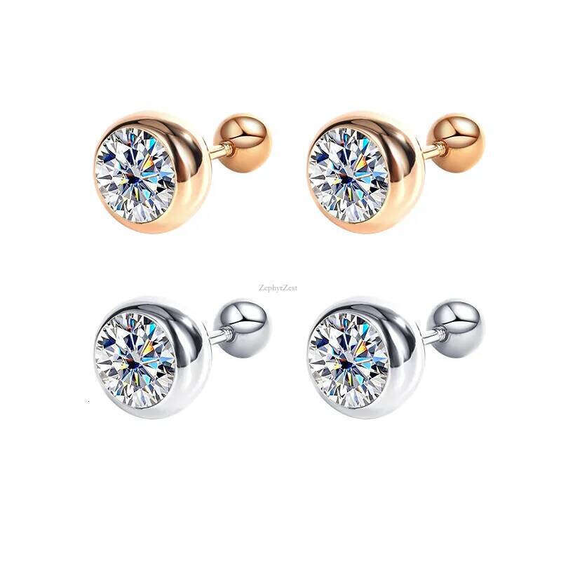 bubble lucky stud earrings designer for women sterling sier pass dia tester vvs moissanite earring plated PT950 gold jewelry valentines day gift