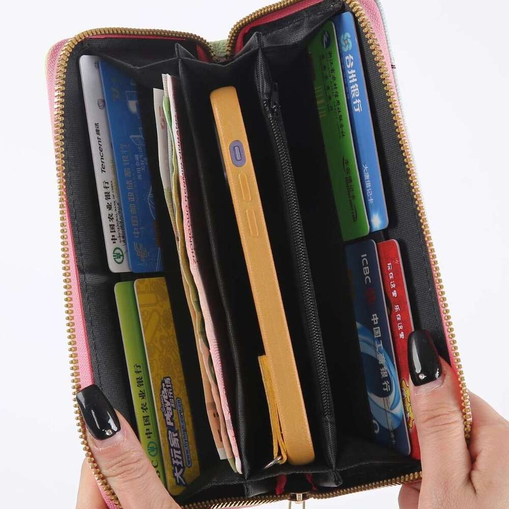 Cartoon Pattern New Wallet Women's Long Clutch Double-layer Zipper Large Capacity Coin Purse Multi-purpose Mobile Phone Bag