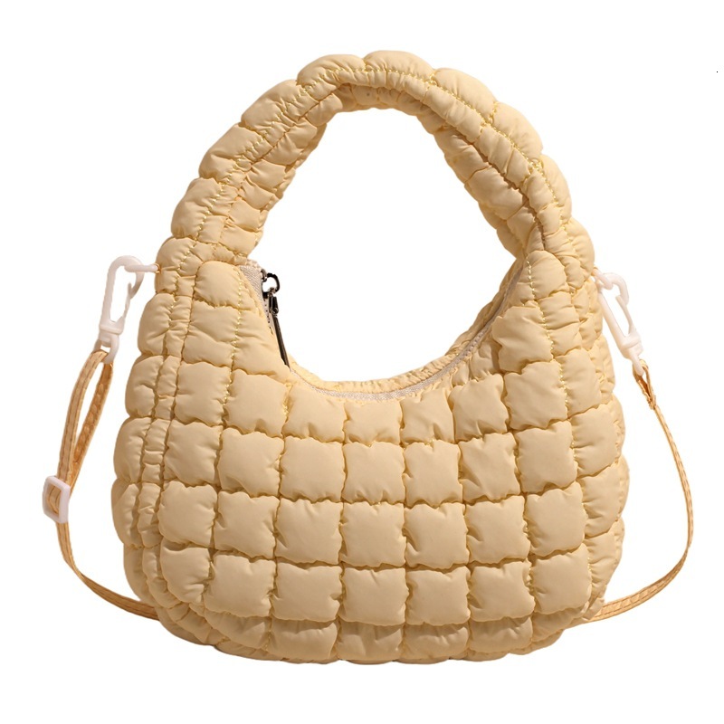 Luxury Brand Designer Bag Bubble Cotton Bag Korean Version Trendy Fashion Dumpling Bag 2025 Summer New Cotton Clothing Pleated Diamond Single Shoulder