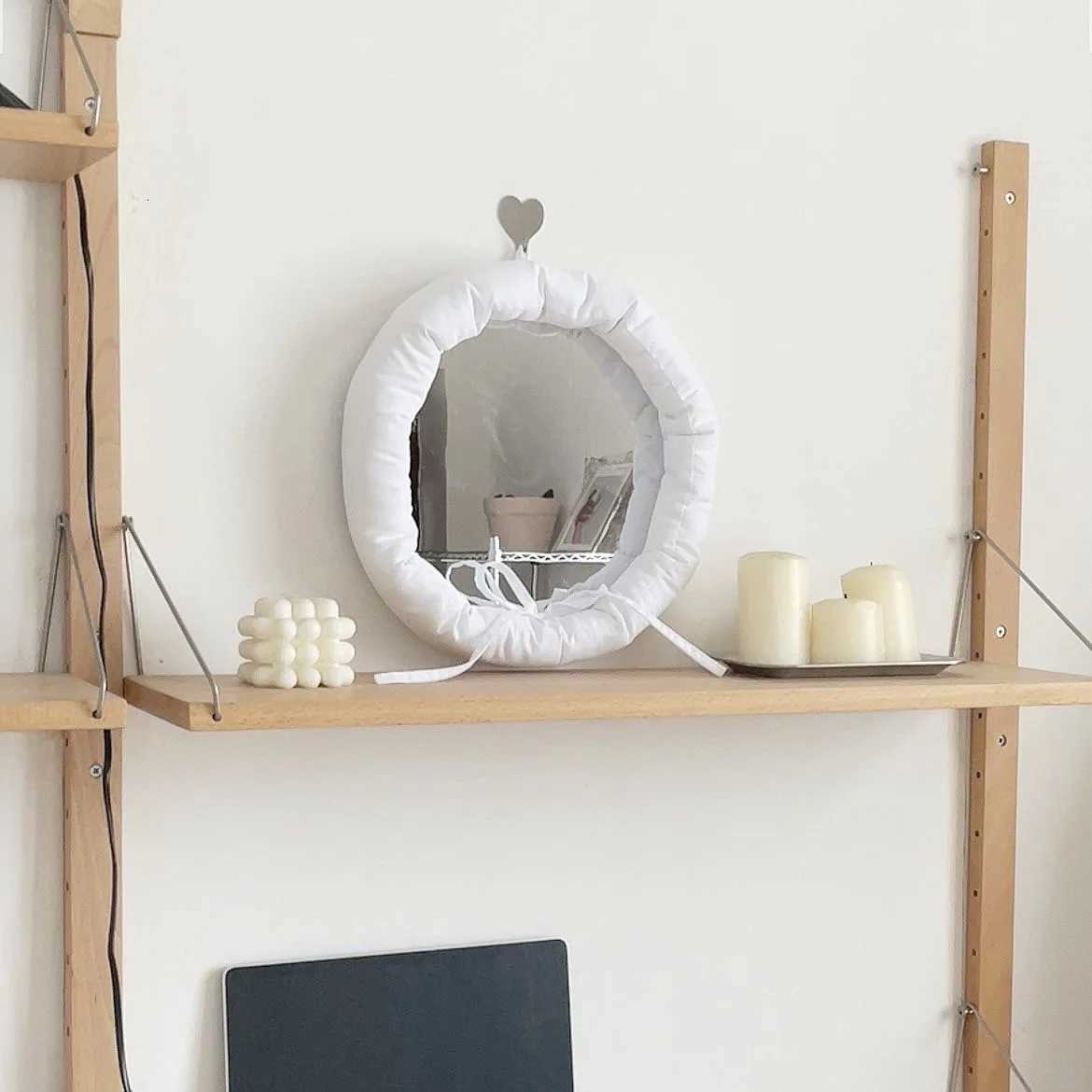 Padded Fabric Wall Mirror Modern Home Decor Acrylic Hanging Vanity Mirror Soft Edge Minimalist Decor Mirror Z250807