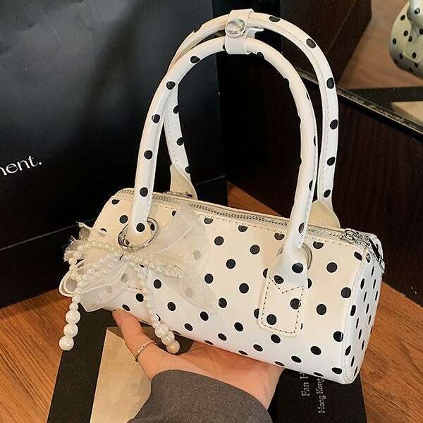 2025 New Dotty Handbag Small Tote Korean Style Trendy Pillow Polka Dot Multifunctional Crossbody Women's Bag