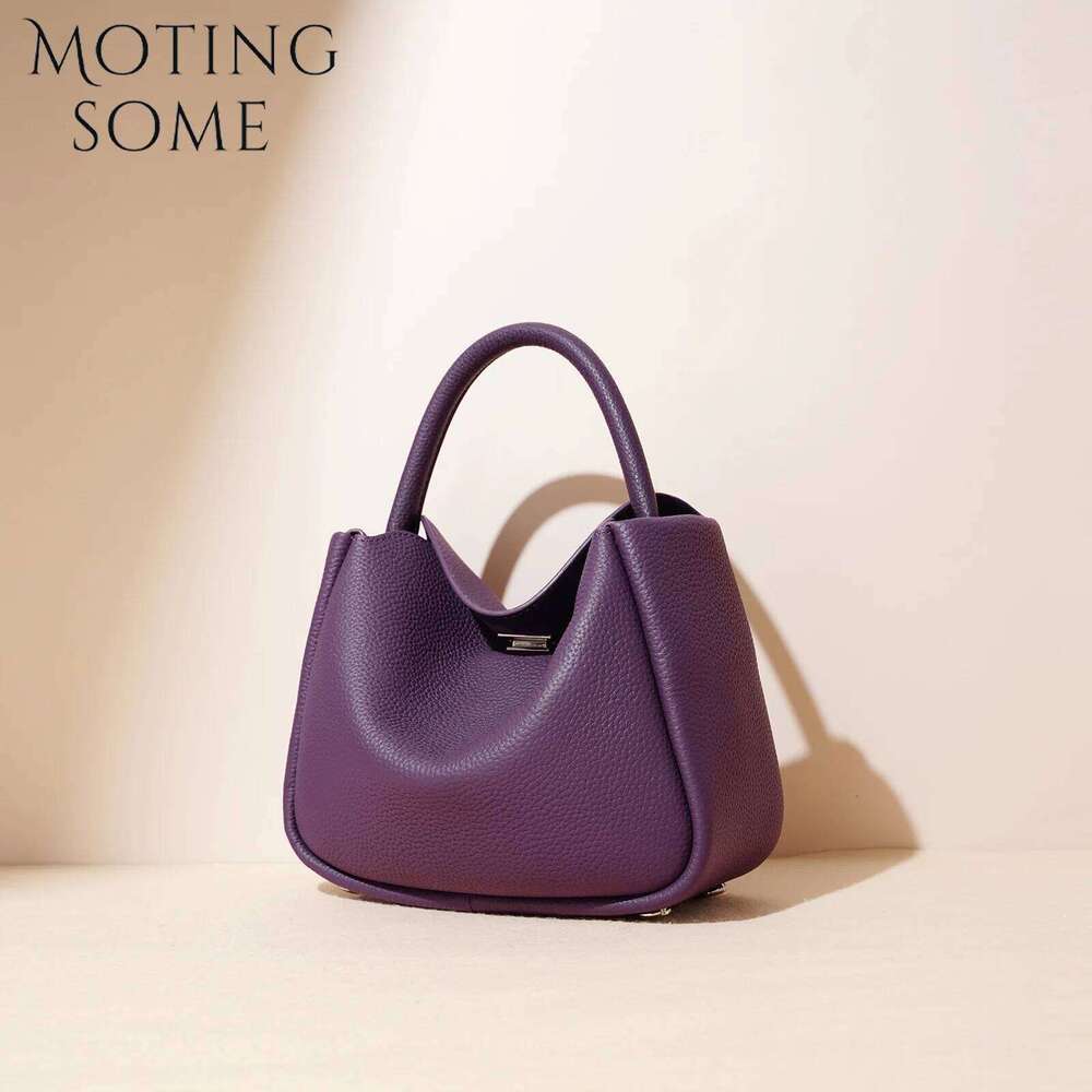 Motingsome 2025 Spring New Bag Cowhide 100% Handbag Women Minimalist Shoulder Bucket Commuter Underarm Messenger Tote 20250805