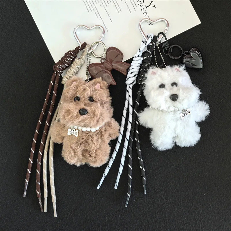 Cute Scribbled Puppy Bag Pendant Fashionable Plush Doll Car Keychain Love Hanging Parts Accessories 250801