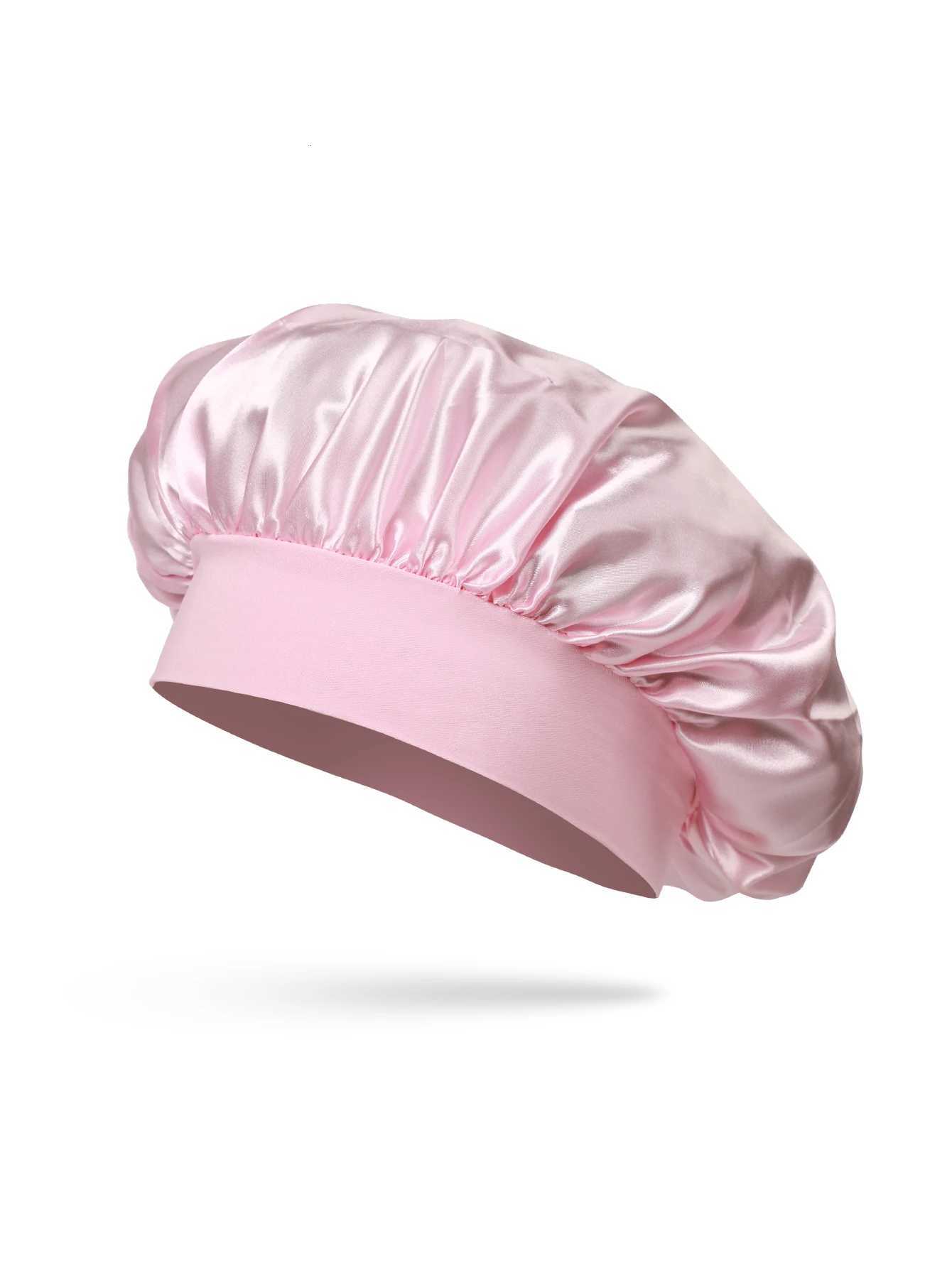 1Pcs Silk Bonnet for Sleeping Women Satin Lined Hair Bonnets for Sleeping Soft Elastic Band Silk Sleep Cap for Curls Z250808