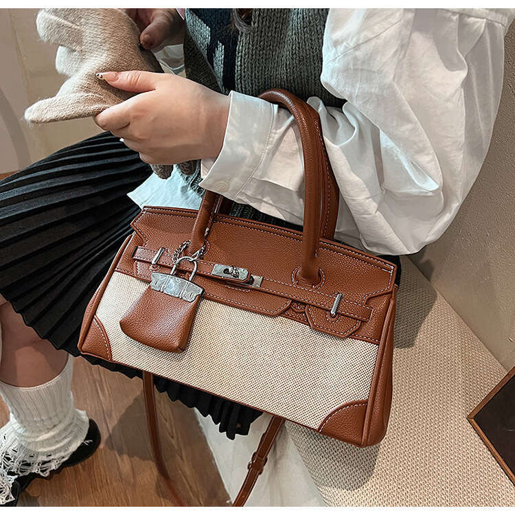 Handheld; Tote bags Luxury Bag for Women New Designer Linen Patchwork Single Shoulder Crossbody Handheld; Handheld; Handheld;