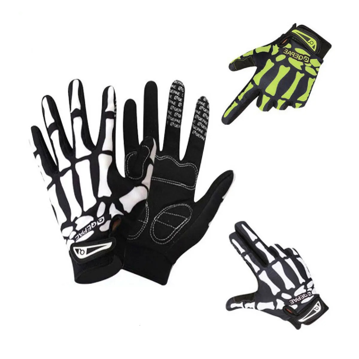 Full Finger Gloves Skeleton Print Warm Sport Cycling Glove Men and Women Skull Glove Anti-slip Mittens Bike Bicycle Equipment 250807