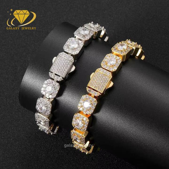 Mens Vvs Bracelet Moissanite Tennis Chain Iced Out Diamonds 925 Sterling Silver Charm Bracelets Tennis Link Chain