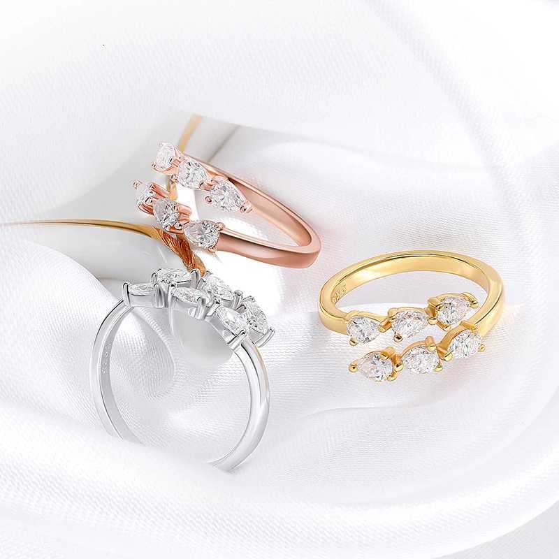 3*4MM Moissanite Rings for Women Lab Diamond Wedding Band 925 Sterling Silver Female Crown Single Tail Ring Y250808