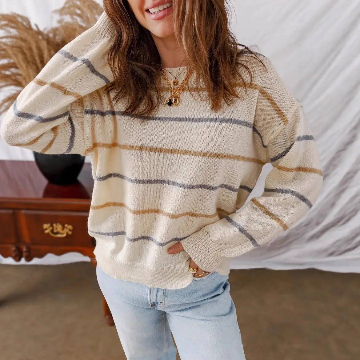 Casual Loose For Woman Winter Trend Women's Long Sleeve Knitting Sweater Knitwear Pullovers Vintage Female Tops Clothes dongdumaoyi