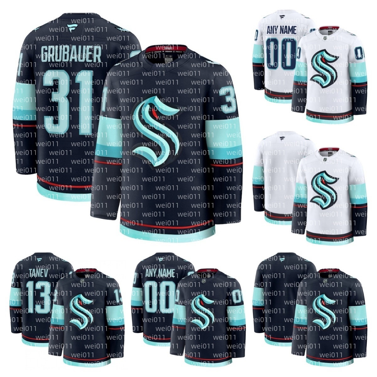 Jared McCann Kraken Jersey Hockey Chandler Stephenson Jaden Schwartz Shane Wright Oliver Bjorkstrand Matty Beniers Brandon Montour Eeli Tolvanen Vince Dunn