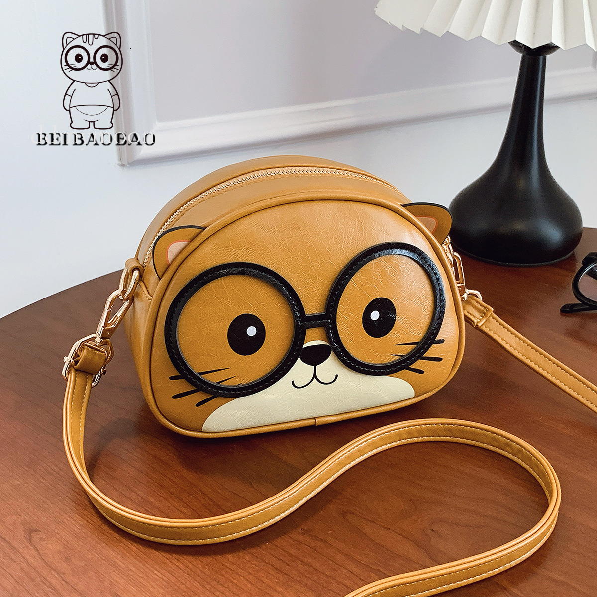 New Niche Design Cartoon Cat Small Round Cute Fashion Single Shoulder Crossbody Bag ddmymoon