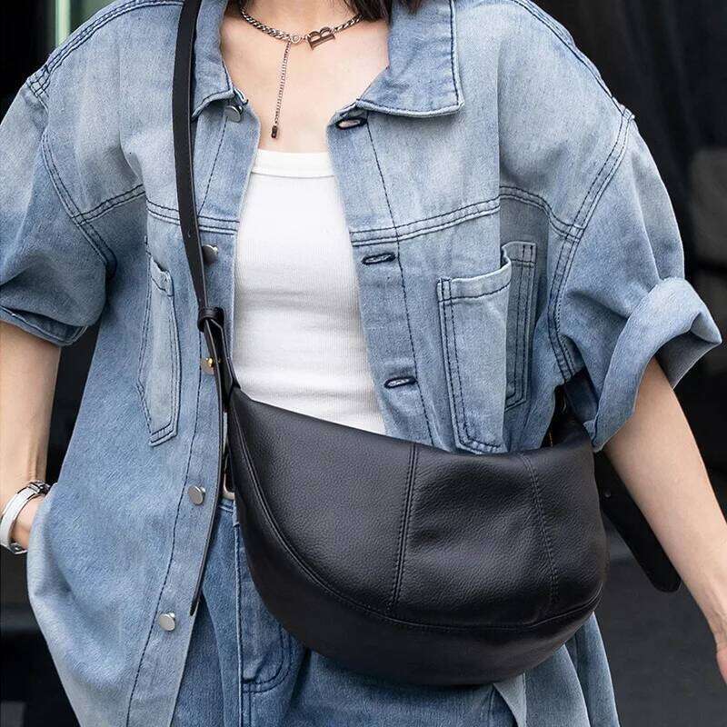 2025 New Top-Grain Cowhide Leather Crossbody Hobo - Ladies' Luxurious, Versatile & Sophisticated Shoulder Bag 20250805