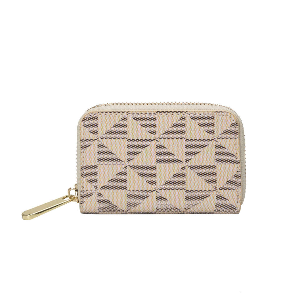 Lacel Urwebin Fashion - Forward Small Zip Wallet: Unique Triangular Print, Multiple Card Slots, and Coin Compartment.