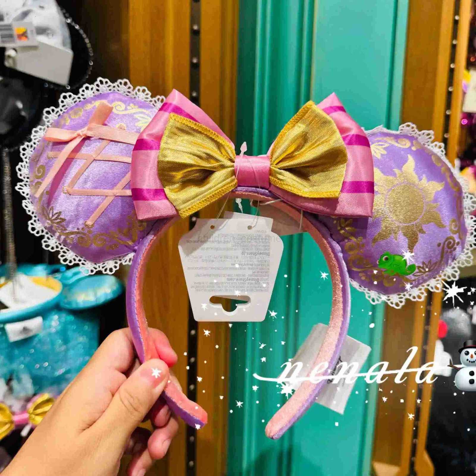 DisneyOriginal Disney Princess Tiana Jasmine Rapunzel Cinderella Ear Headband For Adults Shanghai Disneyland Park Hair Hoop Girl Gifts W250808