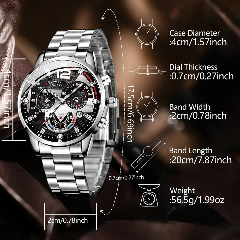 4PCS Mens Watch Set Business Trend Fashion Classic Quartz Watch Suitable for Daily Clothing Matching Perfect Holiday Gift 250807