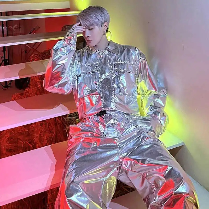 IEFB Performance Mens Overalls Turndown Collar Long Sleeve Jumpsuit Tech Wear 2025 Spring Summer Handsome Stylish 9C7266 250804