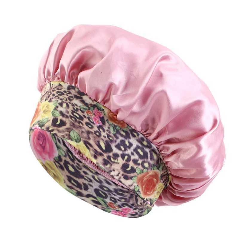 New Womens Satin Solid Sleeping Hat Night Sleep Hair Care Bonnet Nightcap Silky Shower Caps Comfortable Flower Band Unisex Cap Z250808