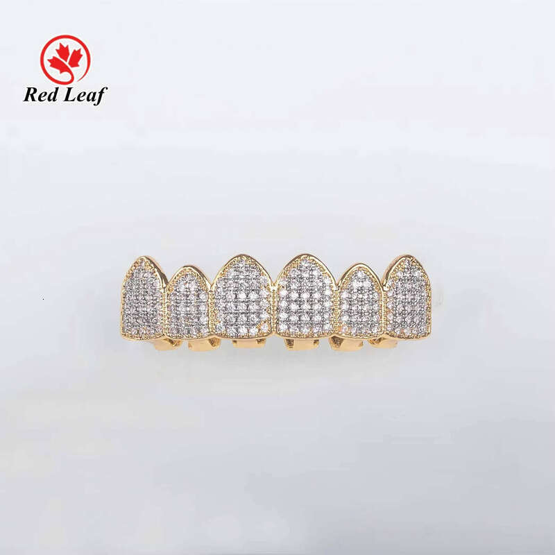 Redleaf Jewelry Custom Teeth Grillz Top 6 Bottom Fully Iced Out Sterling Sier Dia Moissanite Grill