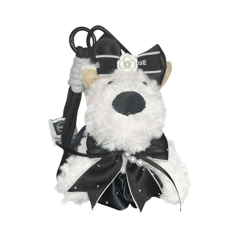 Cartoon West Highland White Terrier Plush Doll Keychain Cute Internet Celebrity Same Style Car Key Toy Bag Pendant