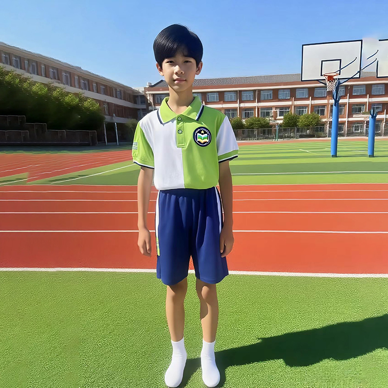 Manufacturer customized kindergarten primary school uniform polo shirt set for men and women's sportswear