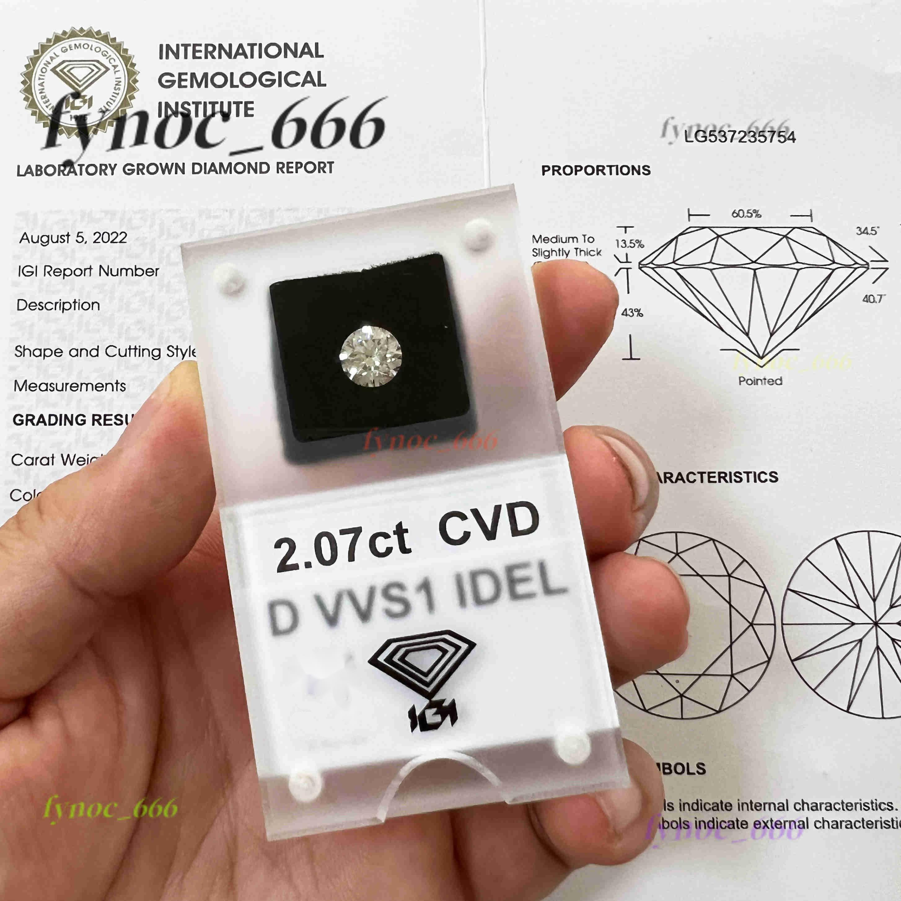IGI GIA Certificate 0.5ct 1ct 1.5ct 2ct 3ct 4ct 5ct 6ct Wholesale Lab Created Diamond HPHT CVD Lab Grown Diamond