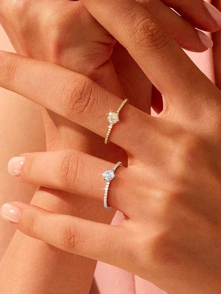 925 Sterling Silver Gorgeous Round Zircon Rings For Women Engagement Wedding Statement High Quality Fine Jewelry Bride Gift Y250808