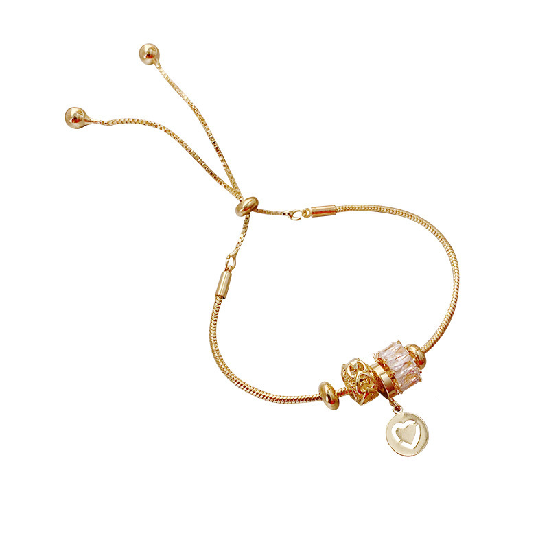Korean Dongdaemun Fashion Dia-Studded Small Waist Heart Simple New Ins Trendy Personality Bracelet for Women