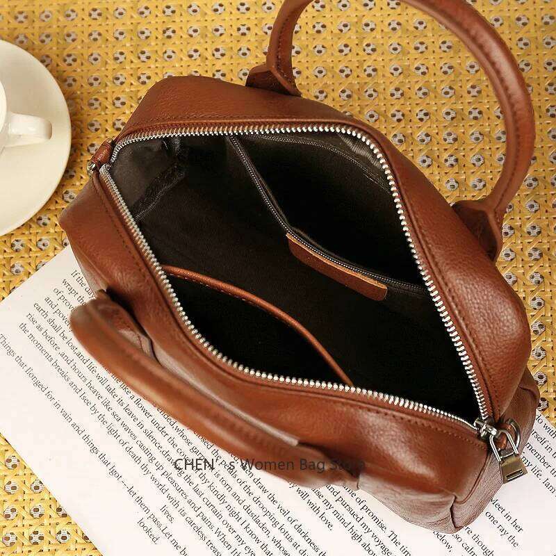 2025 New Genuine Women's Handbag Retro Shoulder Cow Leather Commuter Crossbody Female Bag For Shopping Travel 250731 20250805